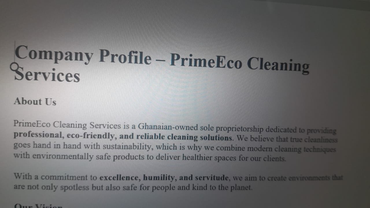 Prime Eco Cleaning Services cover